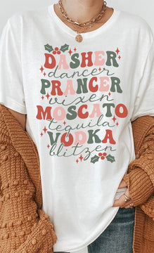 Reindeer & Drinks Holiday Tee