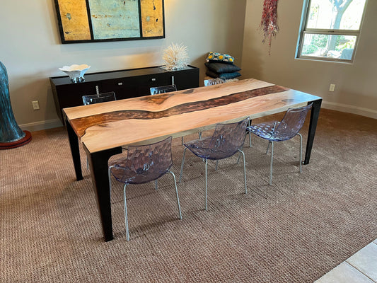 Customizable Black Walnut Epoxy River Dining Table – WoodLab