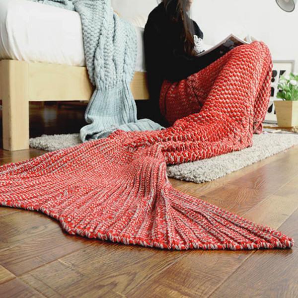 Cozy Cotton-Knit Mermaid Tail Blanket - P&Rs House