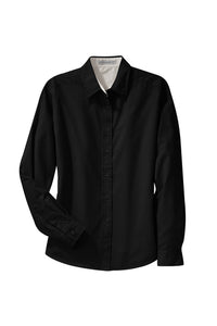 AJHS Female Long Sleeve Button Up Shirt: Black