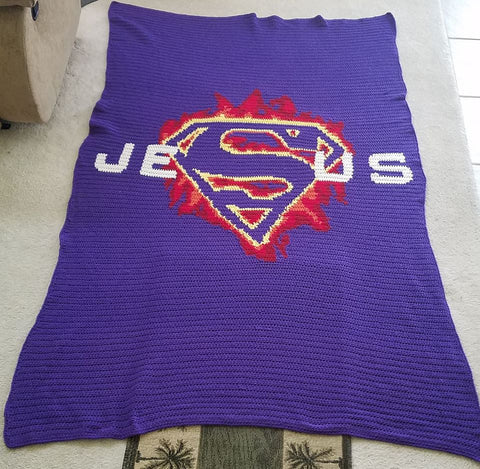 Super Jesus Free Crochet Graphghan Pattern Designed By The Wooly Duck