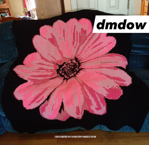 Pink Begonia Flower Graphghan