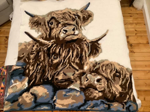 Highland Cattle Crochet Graphghan Pattern
