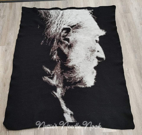 Willie Nelson Crochet Graphghan Pattern crocheted by Nettie Godbey