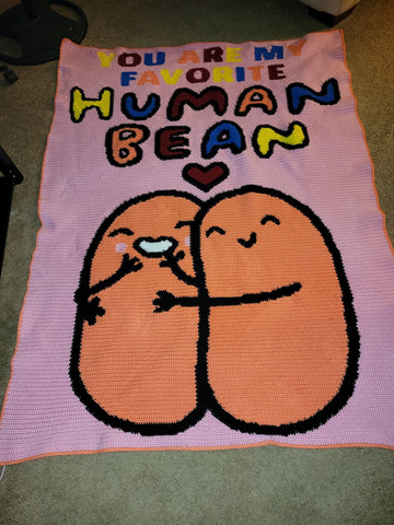 #1 Human Bean Crochet Graphghan Pattern crocheted by Paula Decker