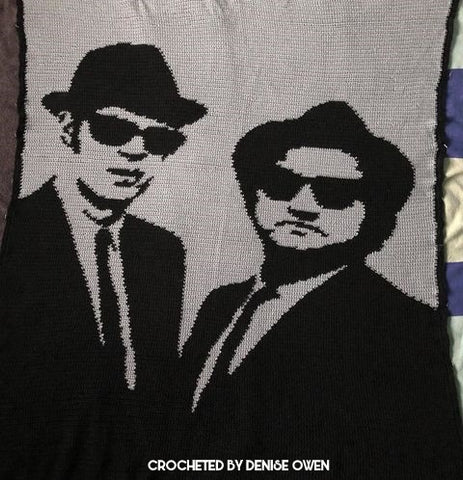 Blues Brothers Crochet Graphghan