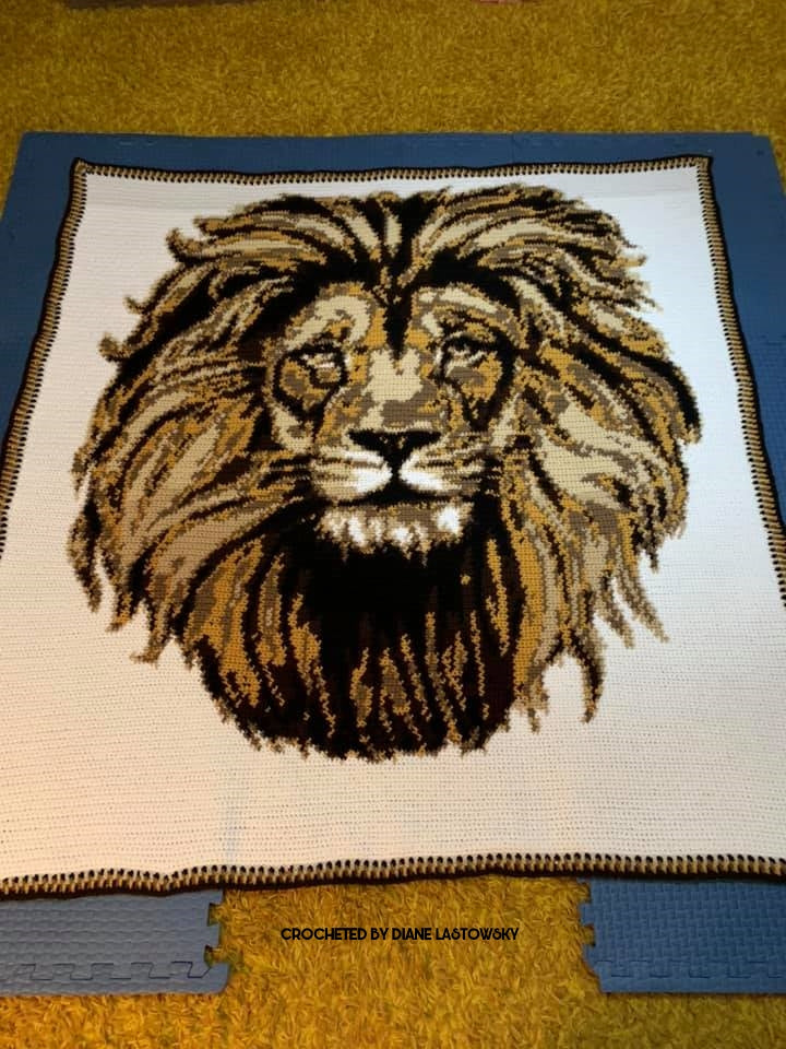 Cross Stitch Lion's Head Crochet Graphghan Pattern