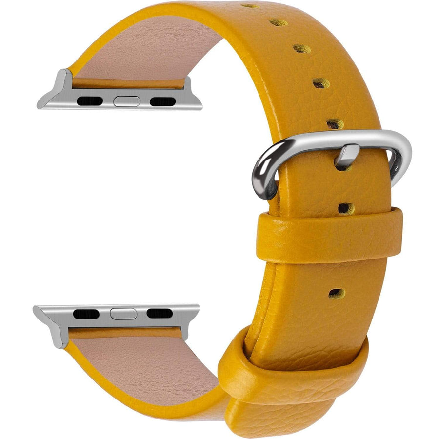 yellow leather apple watch band