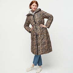 J.Crew Leopard Puffer Coat