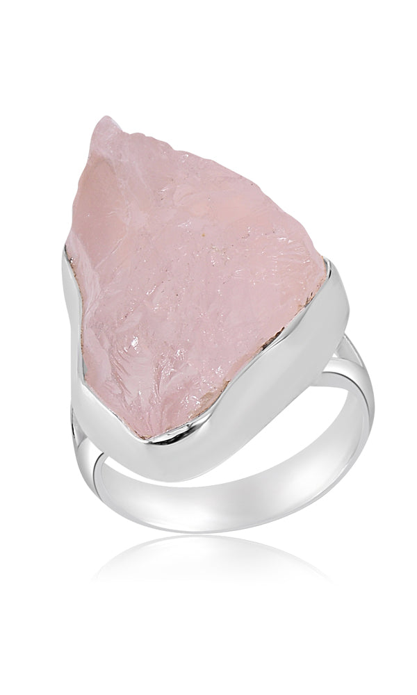 rose quartz stone ring