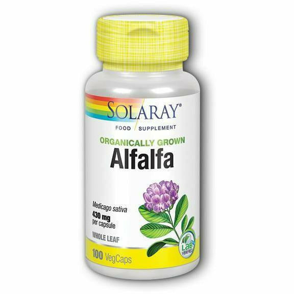 Solaray - Organically Grown Alflafa Leaf - 100 Vcap
