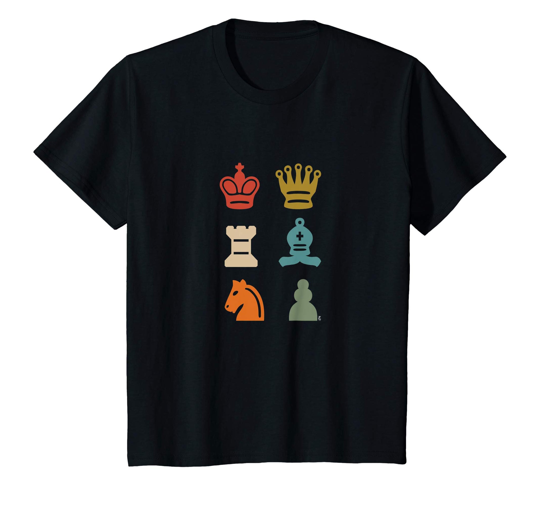 Retro Chess Pieces Graphic King Queen Knight Rook T Shirt Chic Funny
