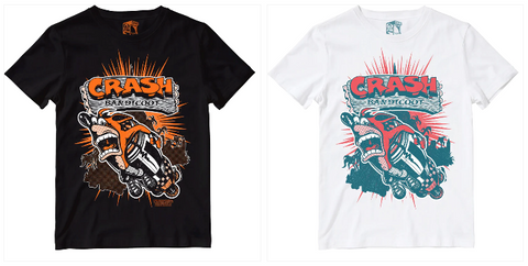 Crash Bandicoot T-Shirts Black & White