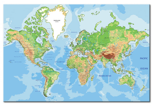 Weltkarte als Pinnwand - World Geography - WELTKARTEN24