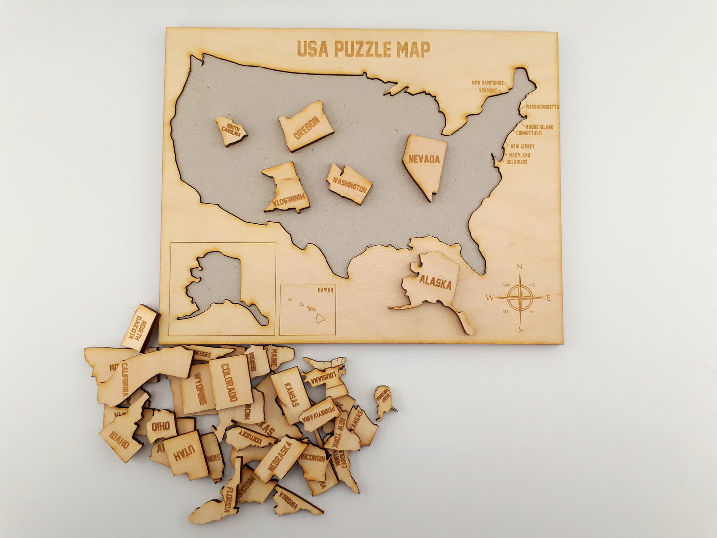 USA Puzzle aus Holz - WELTKARTEN24