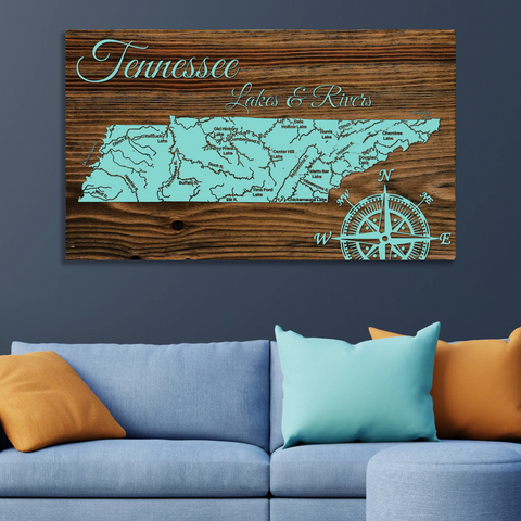 tennessee wood wall map