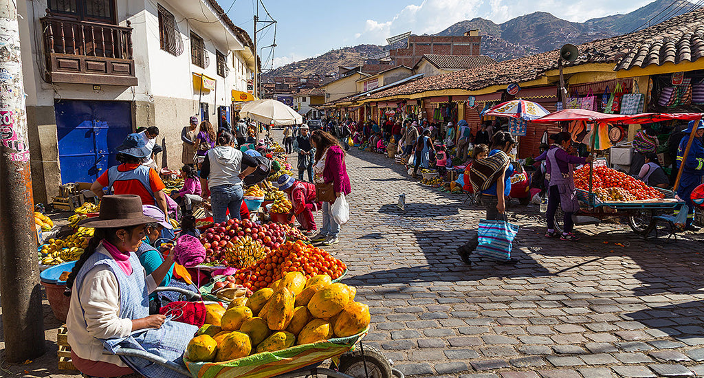 Colorful fruits and vegetables at a market in Peru mischa blog