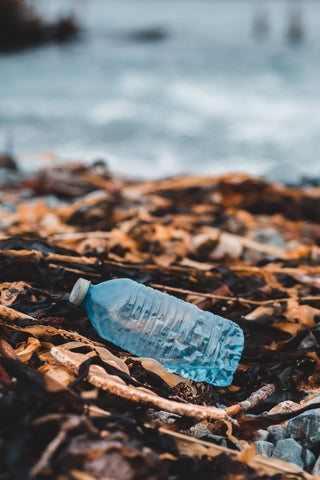 plastic bottle by the beach