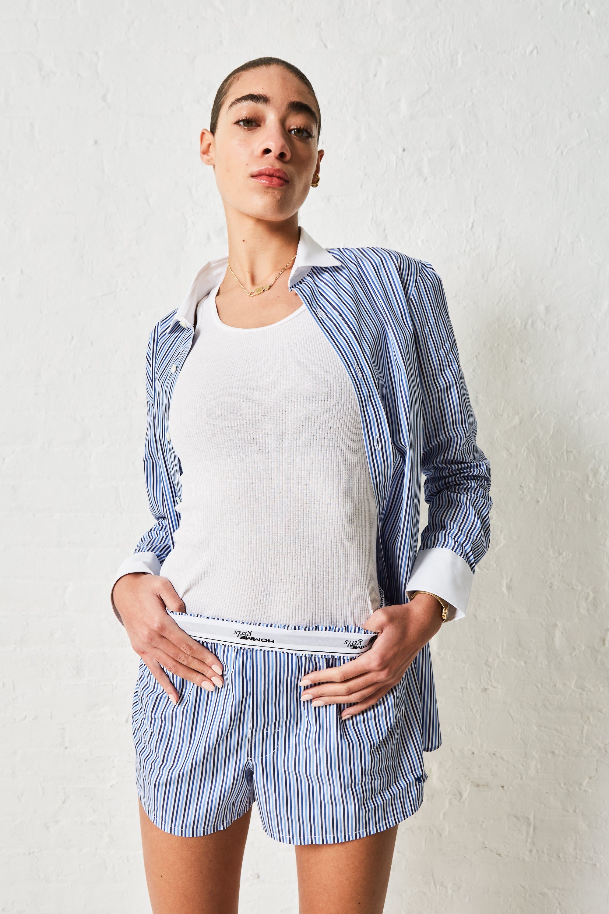 Multi Blue Stripe Shirt – HOMMEGIRLS