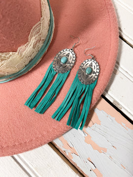 Rebel like Reba Turquoise Concho Earrings