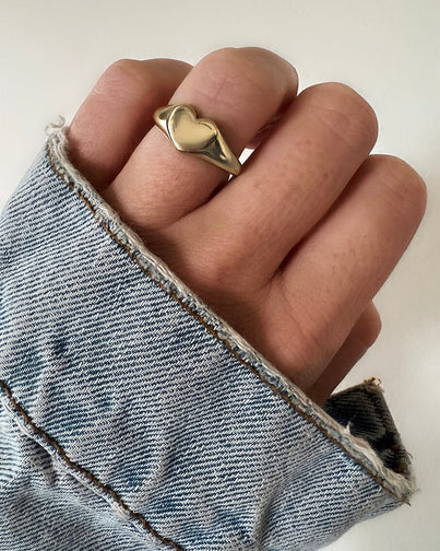 Skinny Heart Shape Ring Miinimalitic Boho Jewelry for Women Handmade and Hammered by James Michelle