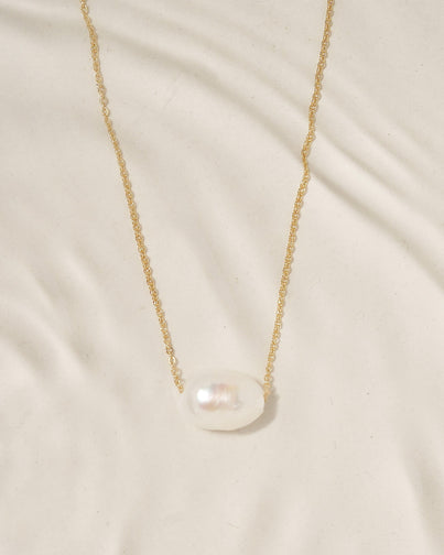 Buy Dainty Gold Pearl Necklace Small Pearl Pendant Pearl Gift Online in  India 