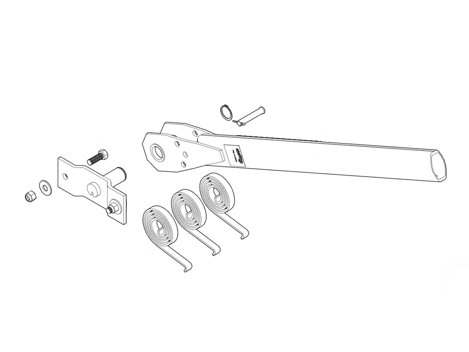 Pivot. 3 Spring Pivot w/31" Pivot Tube - Passenger Side 4643P-31 | Roll-Rite