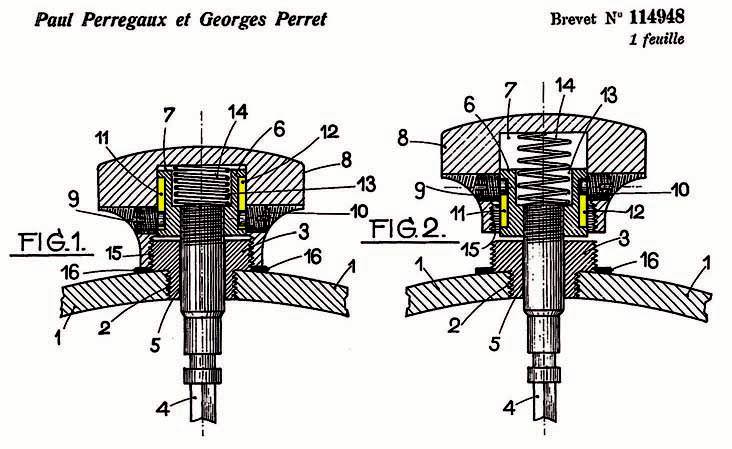 Early screw-down design by Perregaux and Perret