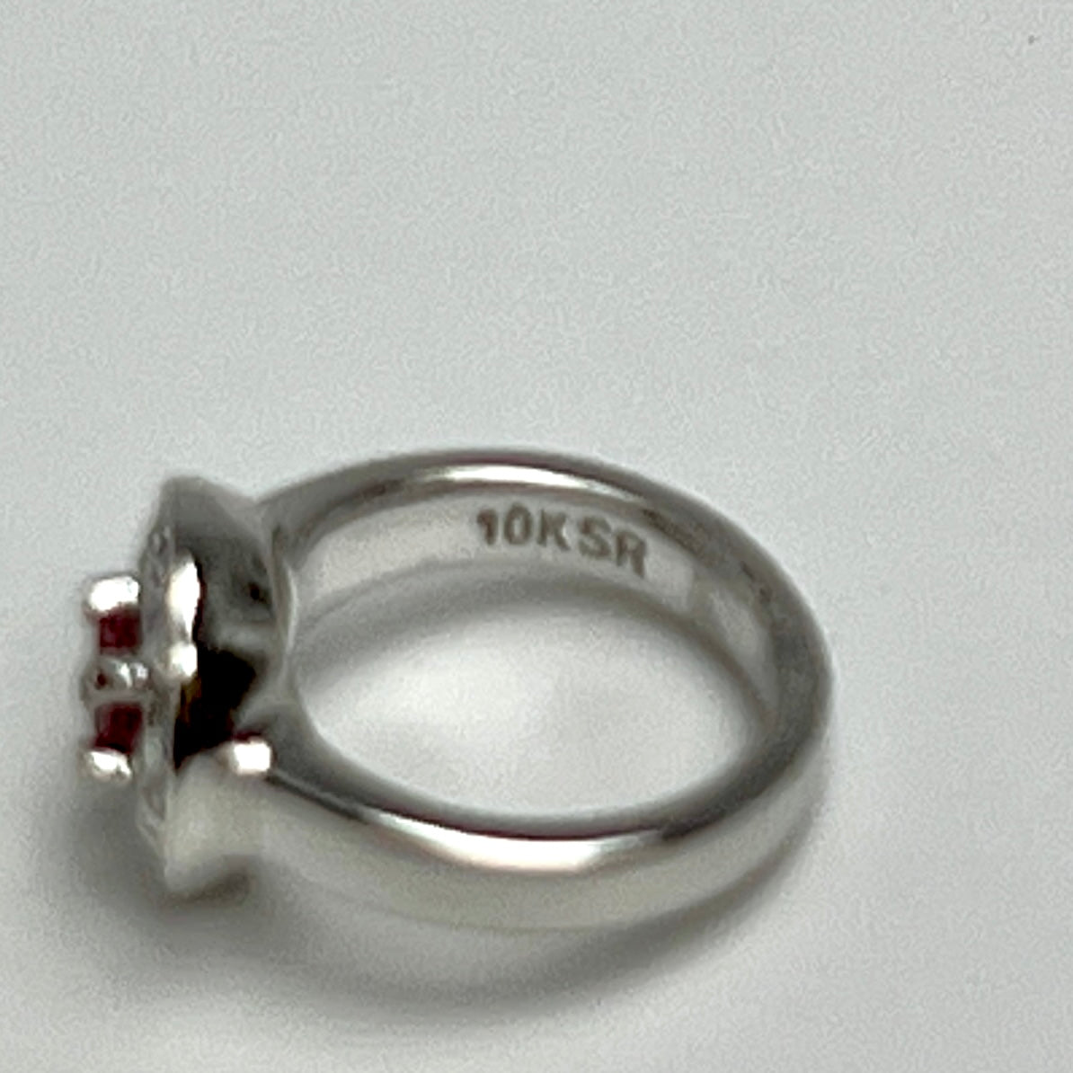 10K White Gold Pink Tourmaline Ring Pendant