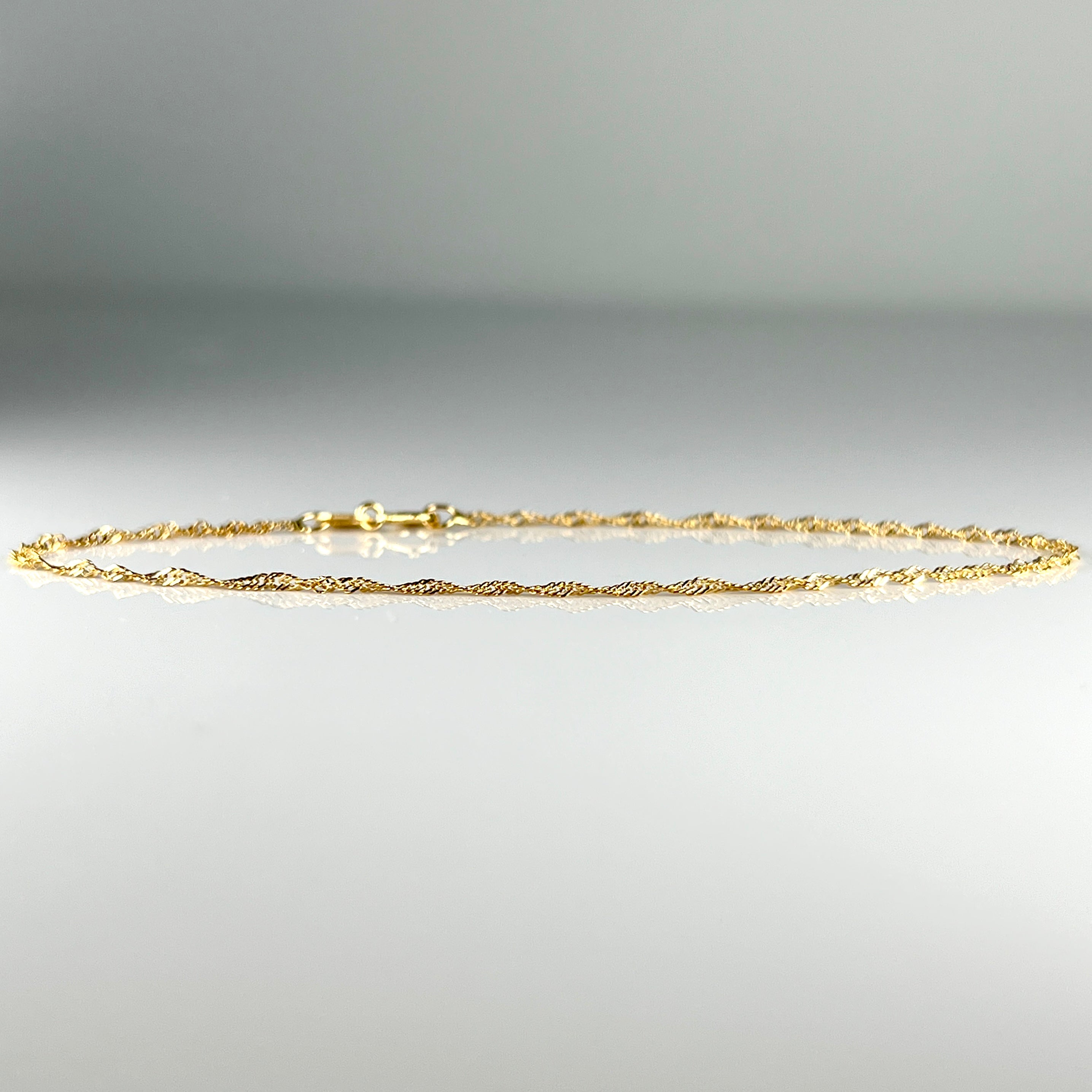 10K Yellow Gold 7” Singapore Chain Bracelet – Juelbox