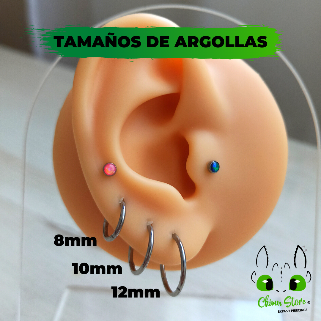 Argollas Clicker Titanio G23 - Tamaño 8mm (1,2mm;16G)