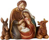 Christmas Nativity Scene Indoor Figurine with Stable Animals, 4 1/4 Inch