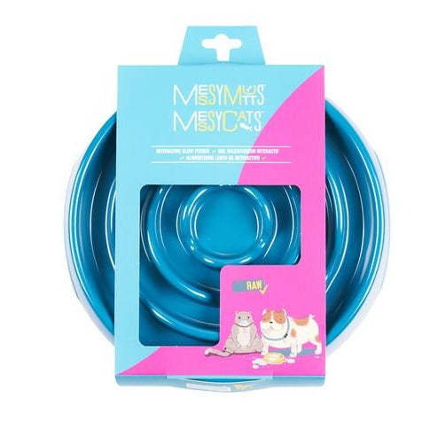 PetDreamHouse Spin Slow Feeder Pet Bowl Windmill Blue