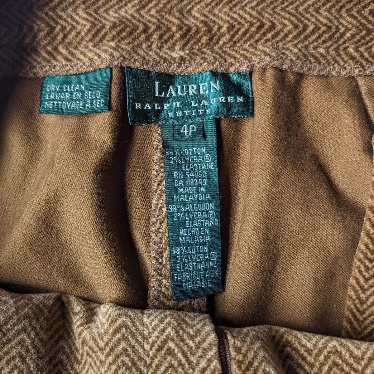 1990's Ralph Lauren Herringbone Velvet Print Pants – nouveaurichevintage