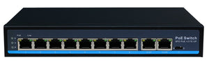 10 Port Fast Ethernet unmanaged 8 PoE, 120W, one PoE port supports 60w output
