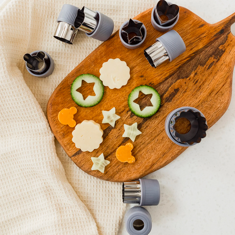 Kids shape cutters to use for fruit and vegetables from Eating With The Kids