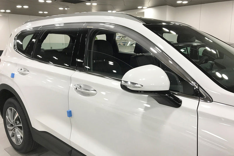 Auto Clover Chrome Wind Deflectors Set for Hyundai Santa Fe 2019+ (6 pieces)