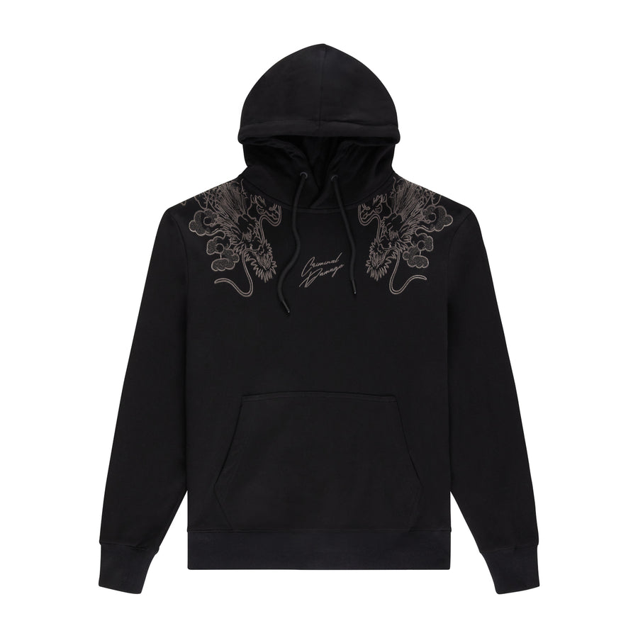 Gold Dragon Embroidery Hood - Black | HOODIE | Criminal Damage ...