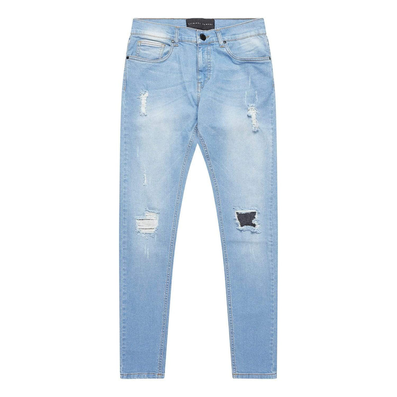 blue damage jeans