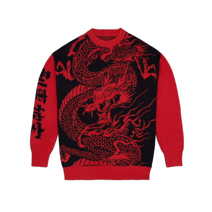  DRAGON KNITTED JUMPER - RED 