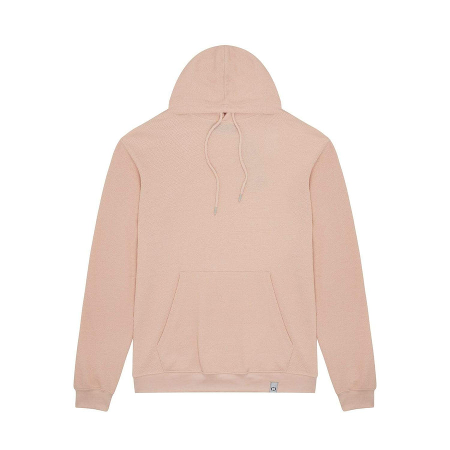  PIQUE KNITTED HOODIE - DUSTY PINK 
