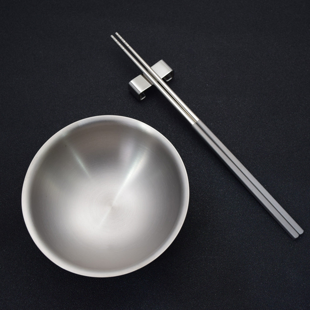 Pure Titanium Chopsticks and Bowl Set
