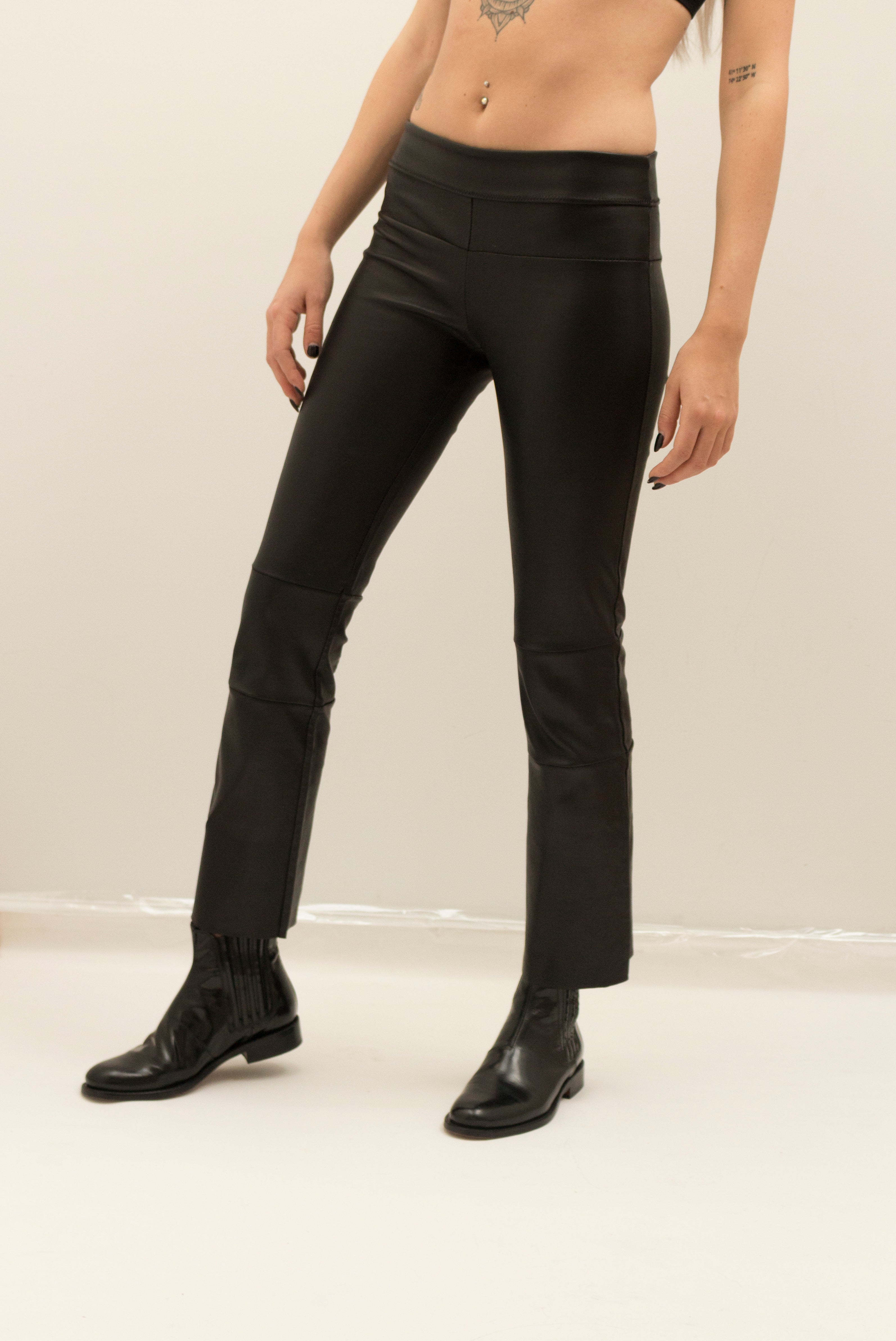 Stretch Lamb Leather Classic Leggings: Black – Daryl K