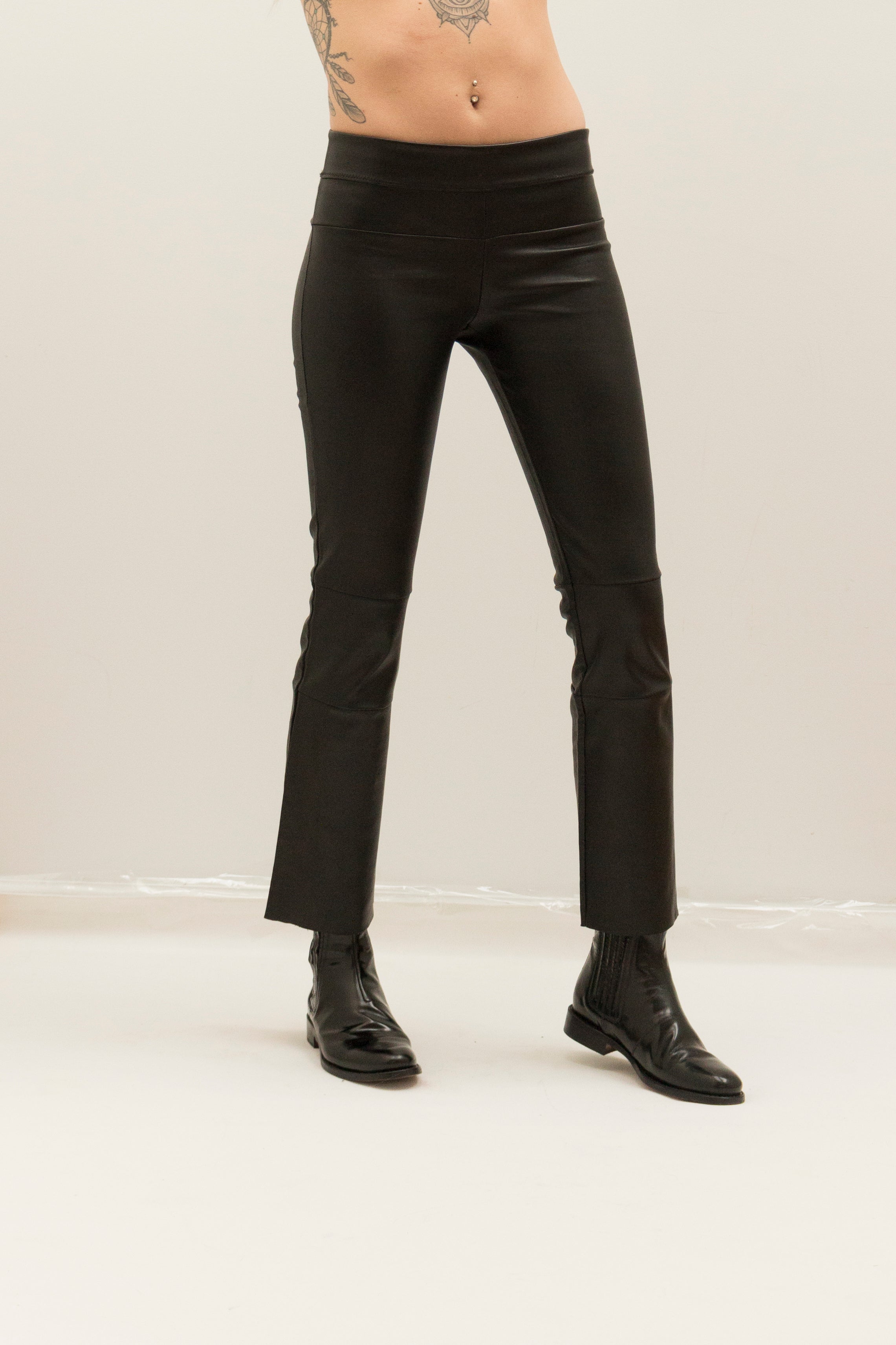 Stretch Lamb Leather Classic Leggings: Black – Daryl K