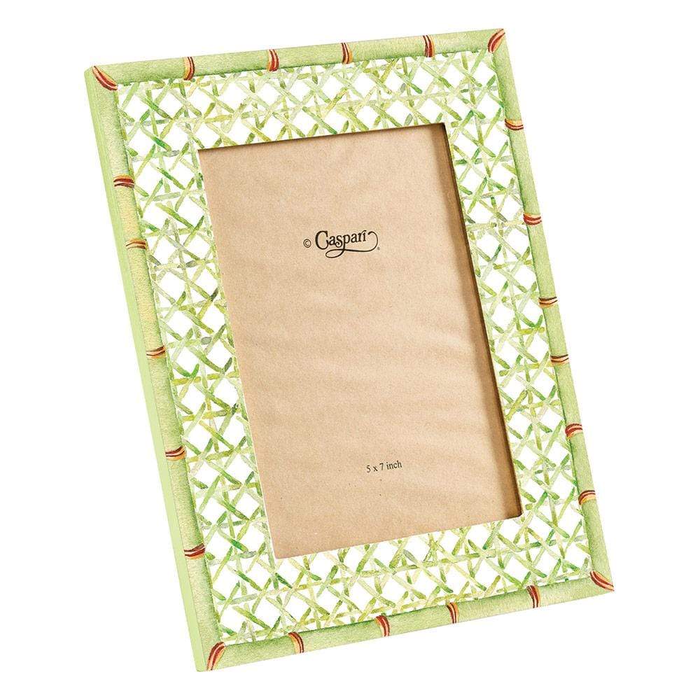 Trellis Lacquer 5" x 7" Picture Frame in Green