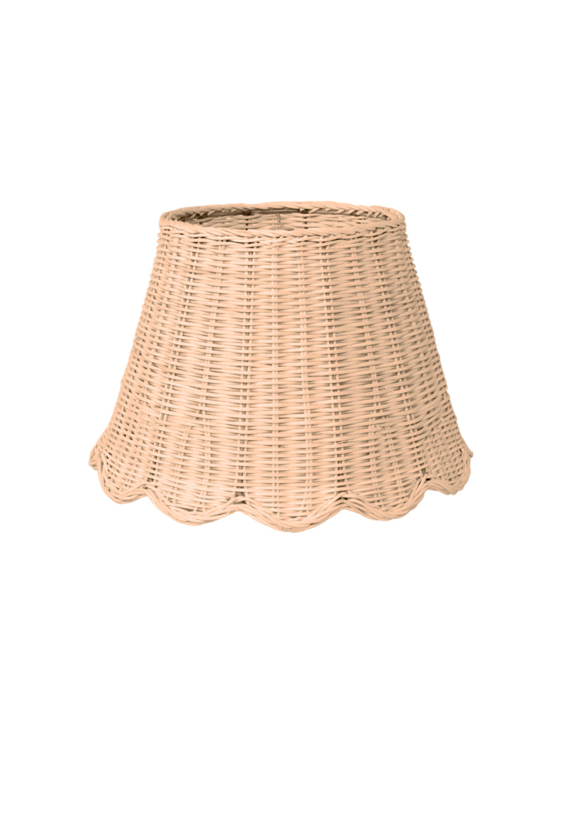 rattan scalloped lampshade