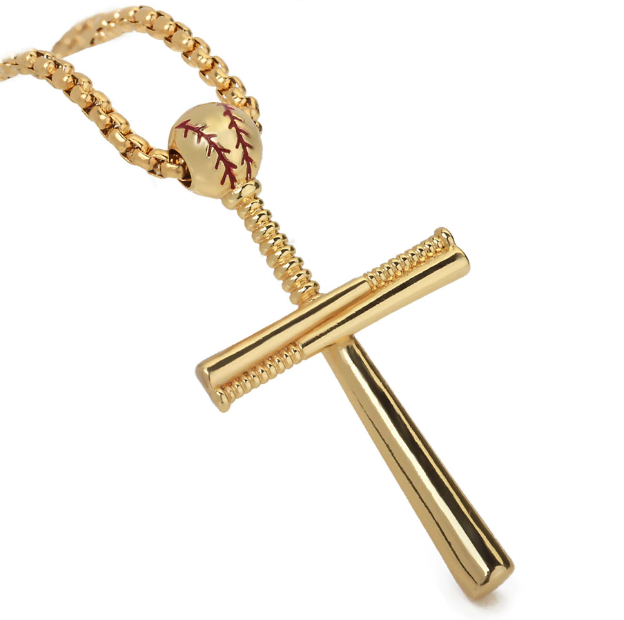 Rehoboth Baseball Bat Stainless Steel Cross Pendant Necklace for Boy Men  With... | eBay