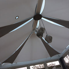 Customised made to measure indoor conservatory sun room orangery roof sail blinds