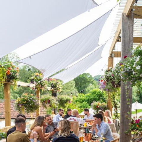 Waterproof UV resistant garden shade sails for business weather protection all year round from sun and rain