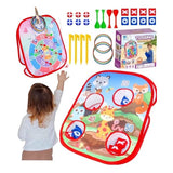 5 in 1 Portable Bean Bag Toss Games,Toss Game Kit for Kids,Kids Dart Board Set,Dinosaur/Unicorn Toys with Sticky Balls,Bean Bags and Rings,Darts,Party Games Toys Gifts for Boys Girls